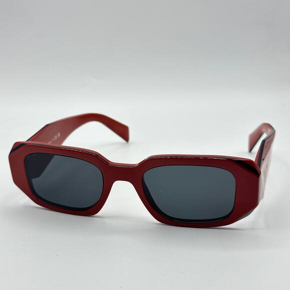 PRADA Symbole Diamond Rectangle Sunglasses Fiery Orange Red PR 17WS - Picture 4 of 14